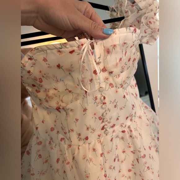 Floral off shoulder babydoll dress - Picture 4 of 4
